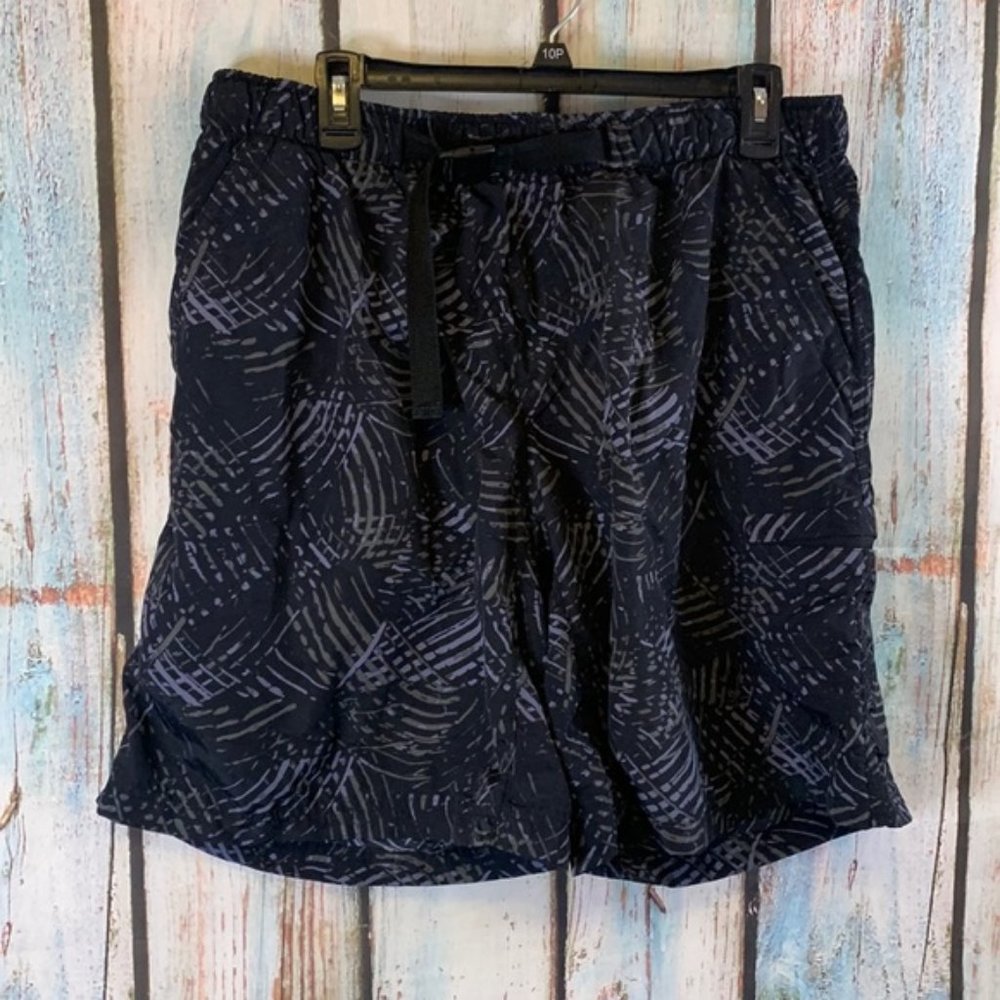 Koppen Black Print Swim Trunks with Belt and Pockets Size XL